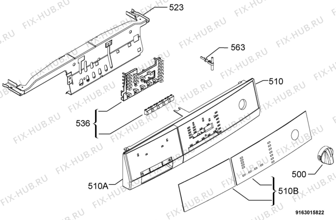 Взрыв-схема сушильной машины Aeg Electrolux T56930 - Схема узла Command panel 037